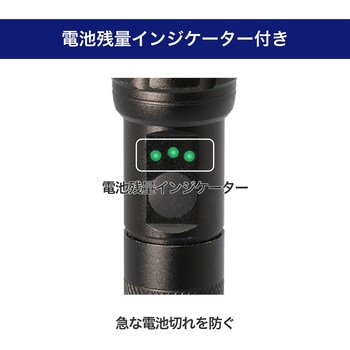 LEDアルミハンドライト 350ルーメン 単3形乾電池2本 集光・散光 ELPA