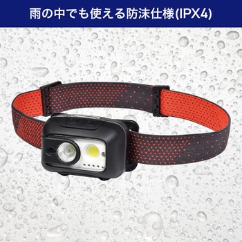 LEDヘッドライト 非接触式センサースイッチ 電池残量ランプ付 ライト部着脱&マグネット ELPA