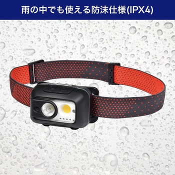 LEDヘッドライト 非接触式センサースイッチ 電池残量ランプ付 ライト部着脱&マグネット ELPA