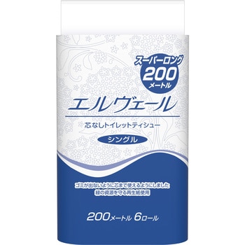 エルヴェール トイレットティシュー シングル 6R(芯なし) エリエール