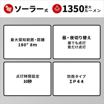 5W×3灯 フリーアーム式LEDソーラーセンサーライト ホームテイスト