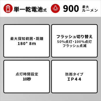 5W×2灯 フリーアーム式LED乾電池センサーライト ホームテイスト