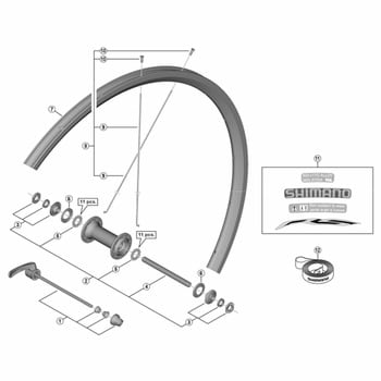 Y0F098020 WH-RS100-F ハブ軸組 108mm 1個 SHIMANO(シマノ) 【通販