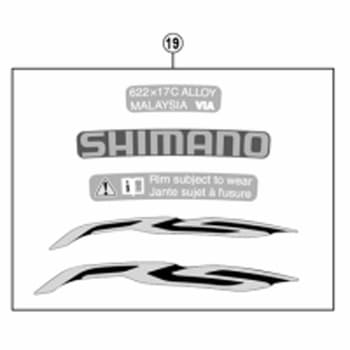 WH-RS100-R リムステッカーユニット レッド SHIMANO(シマノ)