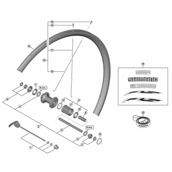 WH-RS100-R リムステッカーユニット ブルー SHIMANO(シマノ)
