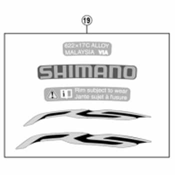 Y0F198070 WH-RS100-R リムステッカーユニット オレンジ 1個 SHIMANO