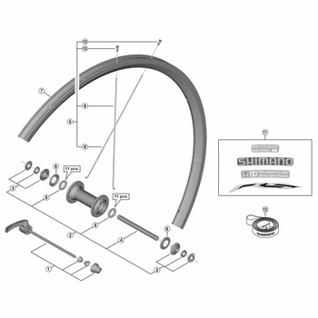WH-RS100-F リムステッカーユニット レッド SHIMANO(シマノ)