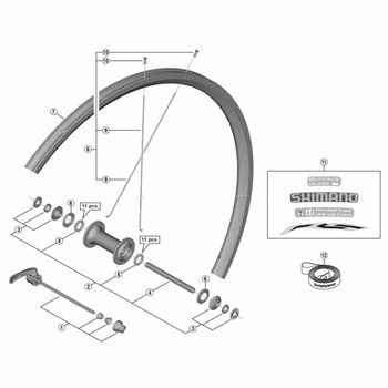 WH-RS100-F リムステッカーユニット スカイブルー SHIMANO(シマノ)