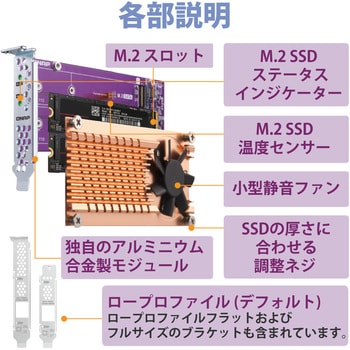 QM2-2P-244A QNAP 拡張カード M.2 PCIe SSD×2 単体 1年 ネットワーク 1個 QNAP 【通販モノタロウ】