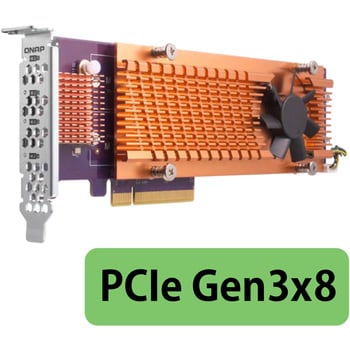 QM2-4P-384 QNAP 拡張カード M.2 PCIe SSD×4 単体 1年 ネットワーク 1 ...