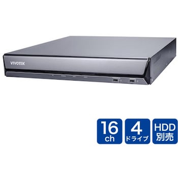 ND9442P 防犯カメラ レコーダー NVR AI 16チャンネル 4K リモート H.265 プラグインフリー 保証3年 ND9442P 1個  Vivotek 【通販モノタロウ】