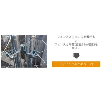 アメリカンフェンス用金具 ドアヒンジA【フェンス×フェンス(直径31.8×31.8mm用)】 JUICY GARDEN
