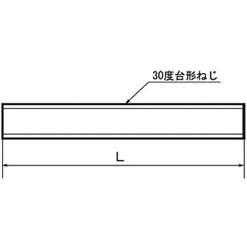 台形ねじ 左ねじ 30度 L=2000(S45C/生地) ノーブランド