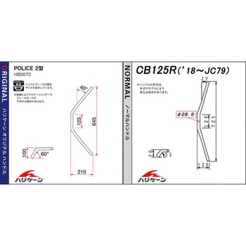 POLICE 2型 ハンドルSET ハリケーン