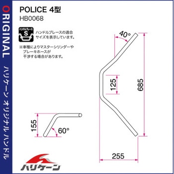 POLICE 4型 ハンドルSET ハリケーン