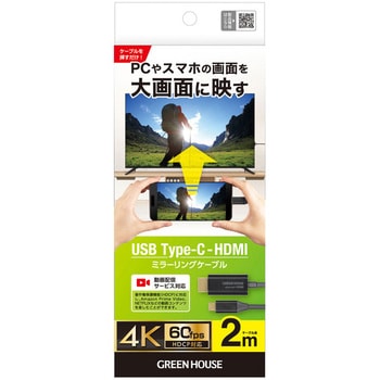 USB Type C to HDMIミラーリングケーブル グリーンハウス