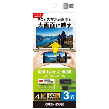 USB Type C to HDMIミラーリングケーブル グリーンハウス