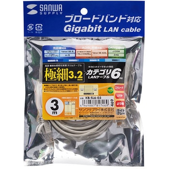 カテゴリ6準拠極細LANケーブル サンワサプライ