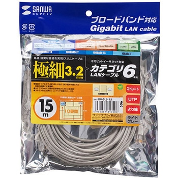 カテゴリ6準拠極細LANケーブル サンワサプライ