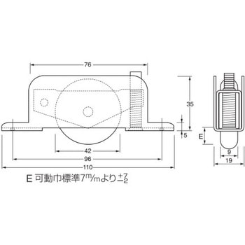 パルフラットレール M(R)タイプ戸車 ケージーパルテック