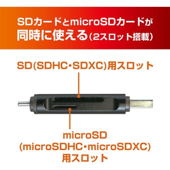 USR-CSD4/BK SDカードリーダ Type-C and A USB3.0 MCO ブラック