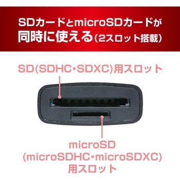 SD microSDカードリーダ USB-A 70cm MCO
