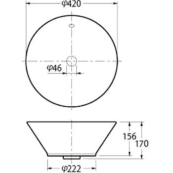 KAKUDAI(カクダイ)DURAVIT丸型洗面器#DU-0318400000：日の出