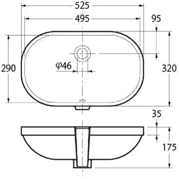 アンダーカウンター式洗面器 DURAVIT カクダイ 器(洗面器・手洗器