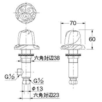 784-407 カウンター化粧バルブ 祥竜(しょうりゅう) 1個 カクダイ