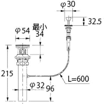 494-005-32 ポップアップ排水金具ユニット 1個 カクダイ 【通販サイト
