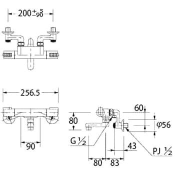 173-233K サーモスタットシャワ混合栓 Ren 1個 カクダイ 【通販サイト