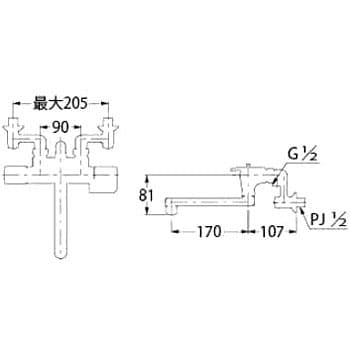 173-062 サーモスタットシャワ混合栓 壁付 1個 カクダイ 【通販サイト