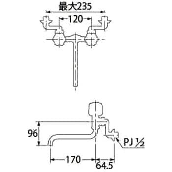 2ハンドル混合栓 カクダイ ツーハンドル(ツーバルブ) 【通販モノタロウ】