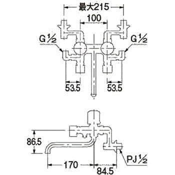 1099 4バルブソーラ混合栓 1個 カクダイ 【通販モノタロウ】