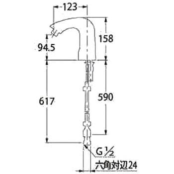 713-401 センサー混合栓 カクダイ 電池式 洗面所用 全交換(台付