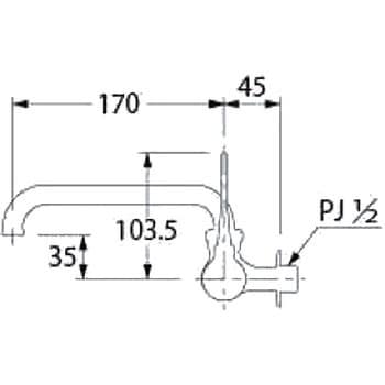 7273-13 レバー式横形自在水栓 カクダイ 固定コマ 呼び径13mm - 【通販