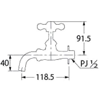 701-529-13 カラー万能ホーム水栓(凍結防止つき) カクダイ 呼び径13mm