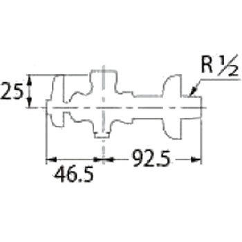 アングル形止水栓本体(ナットつき) カクダイ
