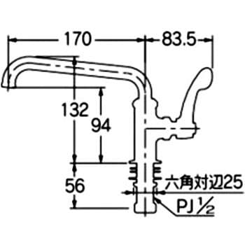 700-745-13QR 厨房用立形自在水栓 1個 カクダイ 【通販モノタロウ】