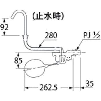 9643 消音式ロータンクボールタップ 1個 カクダイ 【通販サイトMonotaRO】