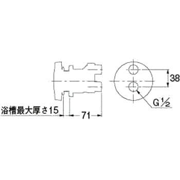 415-016 一口循環金具 15Aペアホース(ネジ)シリーズ 1個 カクダイ