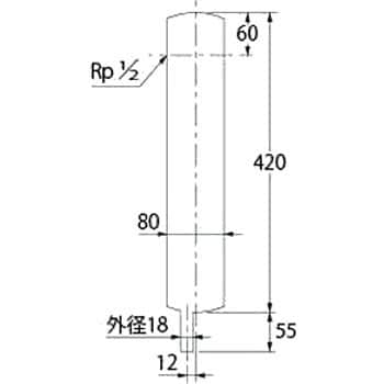 624-081 ステンレス水栓柱(ショート型) 1個 カクダイ 【通販モノタロウ】