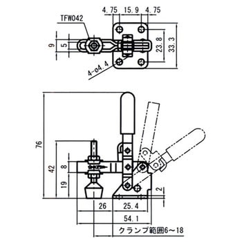 下方押え型トグルクランプ(垂直ハンドル式) スーパーツール