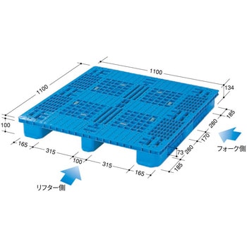 ヨーロピアン(3本桁)タイプ Eシリーズ 片面四方 日本プラパレット(NPC