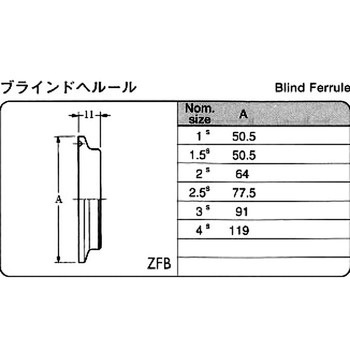 サニタリーブラインドヘルール(SUS316L) フジトク