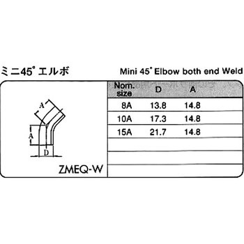 サニタリーミニ45°エルボ(SUS316L) フジトク