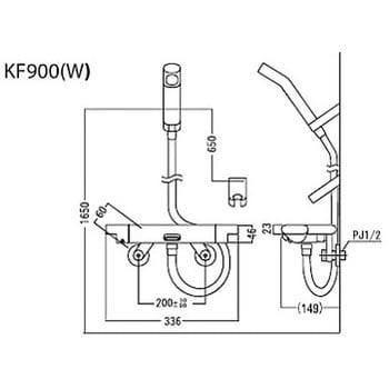 KF900 サーモスタット式シャワー 1個 KVK 【通販サイトMonotaRO】