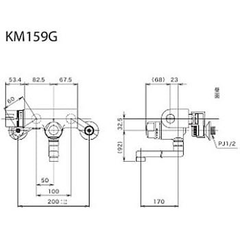 定量止水付サーモスタット式混合栓 KM159シリーズ KVK 【通販モノタロウ】