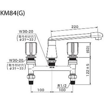 KM84 2ハンドル混合栓 KM84 KVK 浴室用 固定コマ - 【通販モノタロウ】