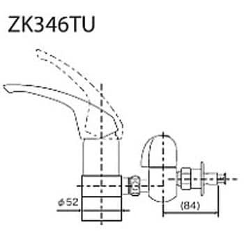 ZK346TU 流し台用シングルレバー式混合栓用分岐金具 1個 KVK 【通販モノタロウ】
